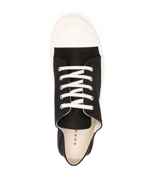 Rick Owens Black Lace-up Canvas Sneakers for men