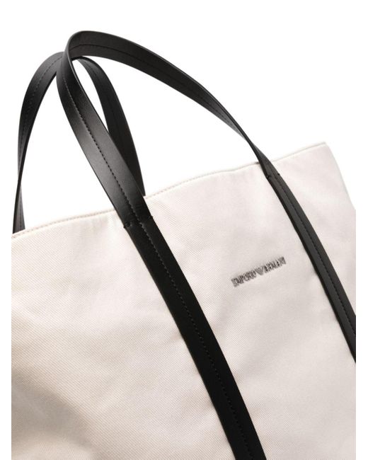 Emporio Armani Natural Logo-plaque Cotton Tote Bag for men