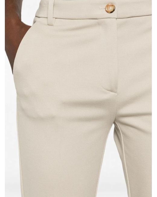 Pinko White Bello Pressed-Crease Belt-Loop Trousers