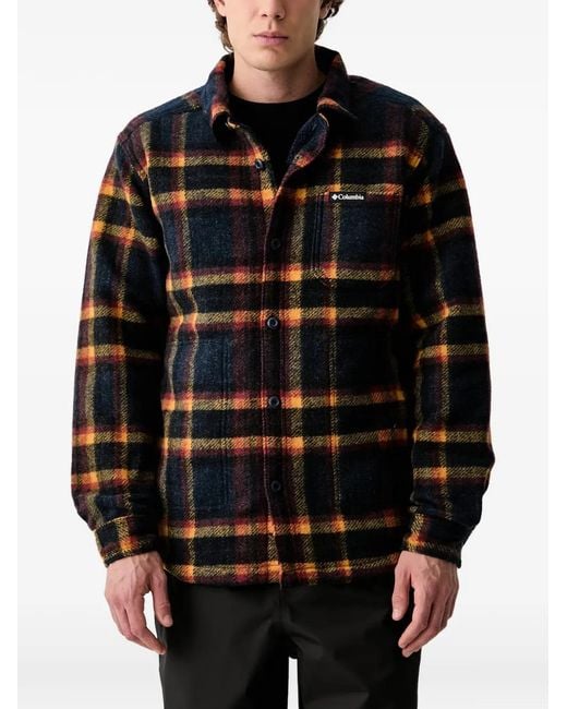 Columbia Black Hunter Arch Check-Pattern Fleece-Lined Jacket for men