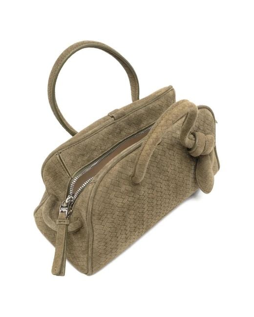 Borsa Tote Intrecciata Le Petit Turismo di Jacquemus in Metallic