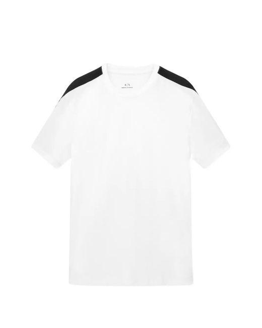ARMANI EXCHANGE White Crew-Neck Short-Sleeved T-Shirt for men