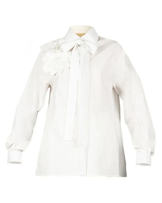 Chemise À Applique Fleur Elie Saab en coloris White