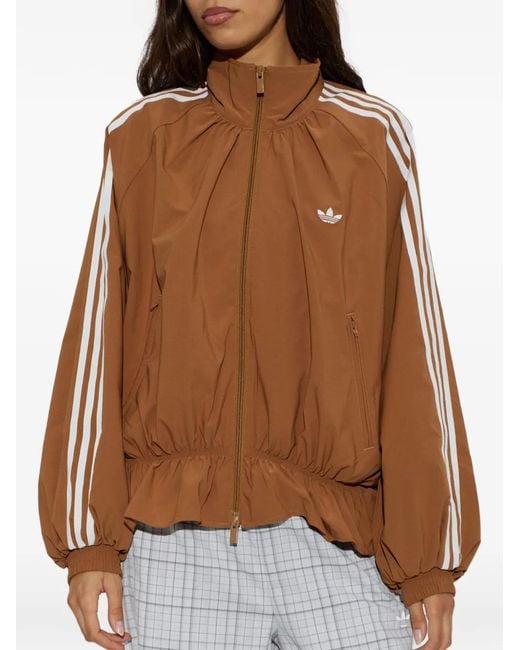 Adidas Brown Ruffled Zip-Up Jacket