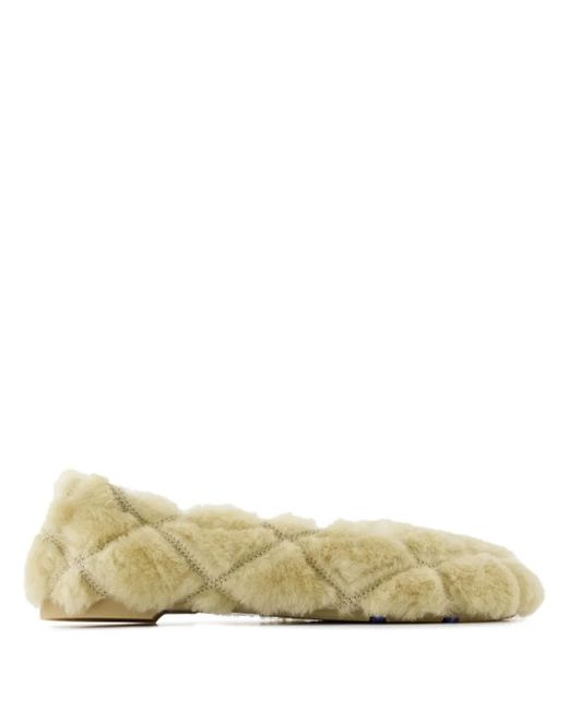 Burberry Natural Shearling Balleria Shoes