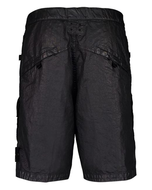 Stone Island Black L100010 Cargo-Pocket Shorts for men