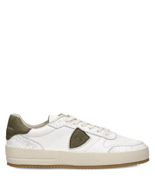 Baskets À Empiècements En Cuir Philippe Model pour homme en coloris White