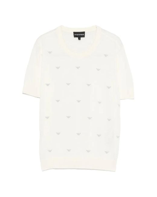 Emporio Armani White Patterned T-Shirt