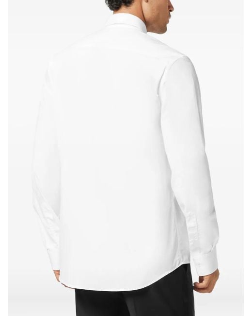 Philipp Plein Overhemd Verfraaid Met Doodskop in het White voor heren
