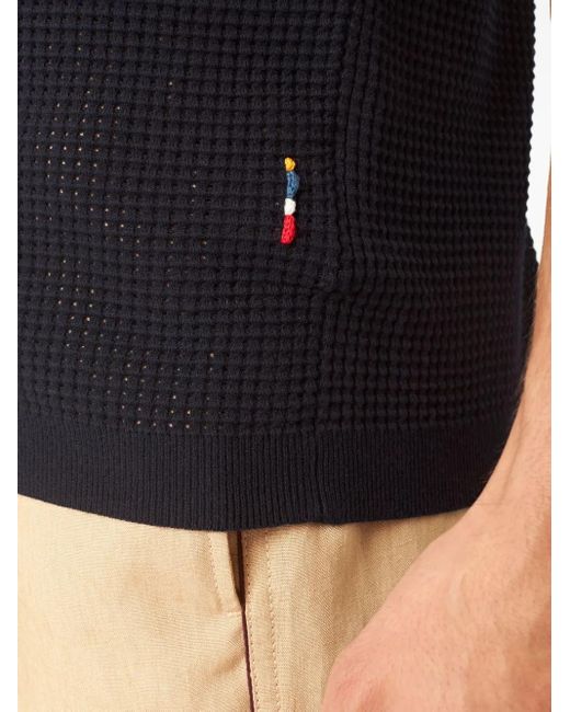 Polo Con Scollo A V di Orlebar Brown in Black da Uomo