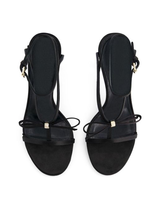 Giambattista Valli Black 90mm Bow-embellished Satin Sandals