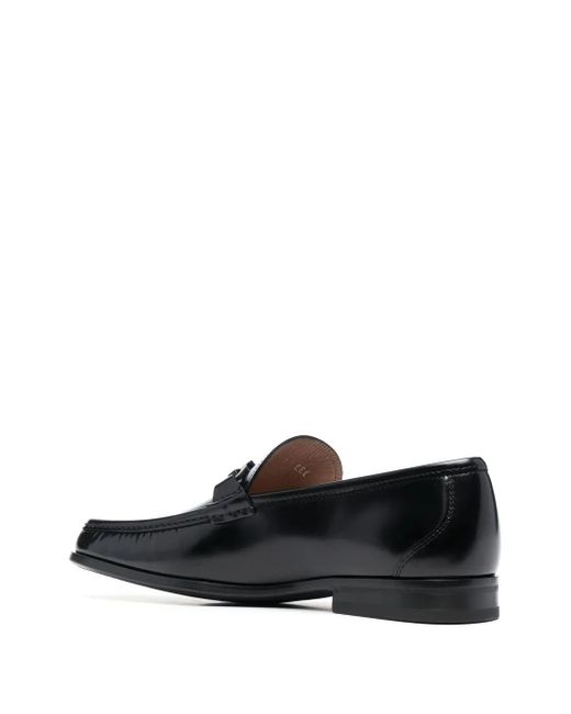 Ferragamo Black Grandioso Gancini-Buckle Loafers for men