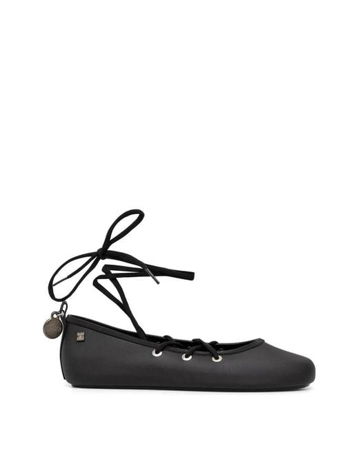 Melissa White Lace-Up Ballet Flats
