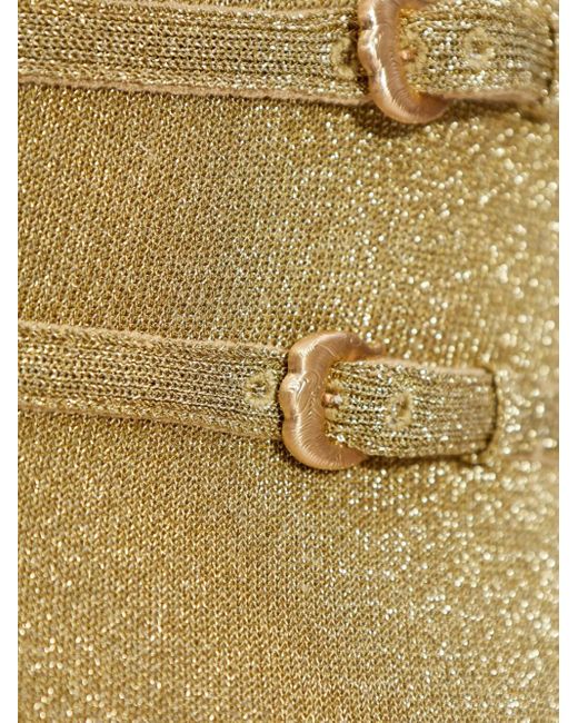 Cult Gaia Metallic Halterneck Buckled Dress