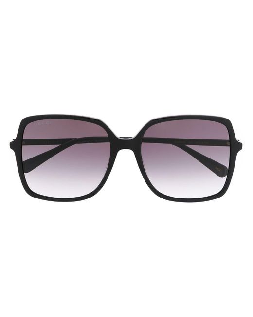 Gucci Black Eckige Oversized-Sonnenbrille