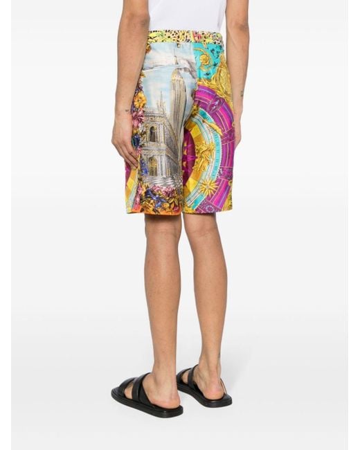 Moschino Zijden Shorts Met Print in het Multicolor voor heren