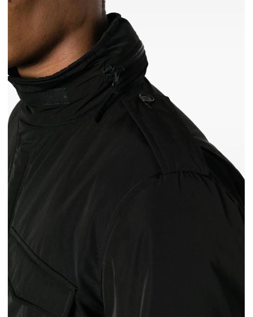 Aspesi Black Funnel-Neck Long-Sleeve Jacket for men