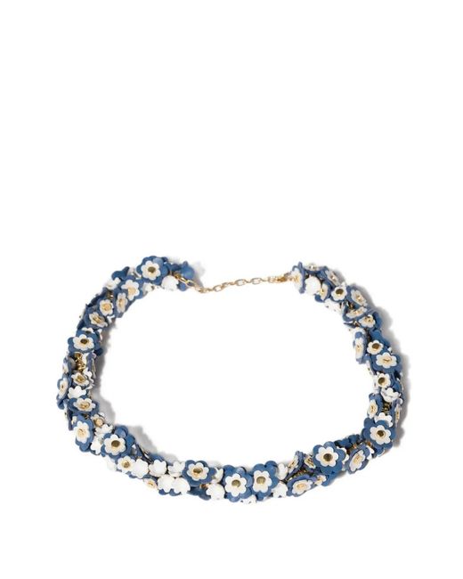 miu miu レザーチャーム レザーネックレス イタリア製 Miu Miu レディース メタリック メタル＆レザー ネックレス 【公式通販】