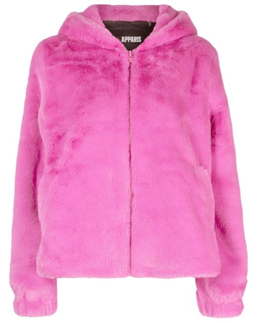 Apparis Pink Zip-up Faux-fur Jacket