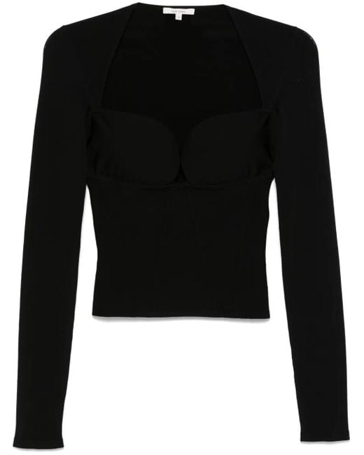 Nensi Dojaka Black Bustier-Style Top