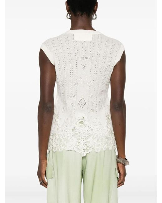 Ermanno Scervino White Lace-Detail Top