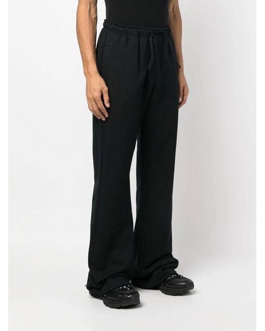 032c Black Logo-Print Flared Track Pants for men