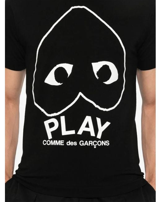 COMME DES GARÇONS PLAY Black T-Shirt Logo Print Play Logo
