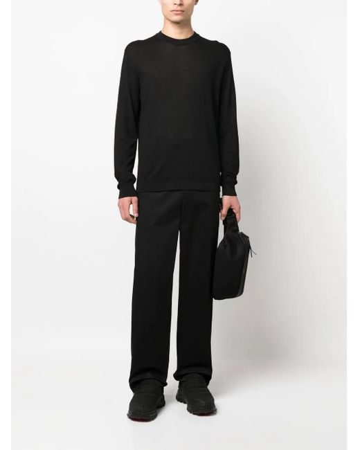 Versace Black La Greca Cotton-Silk Jumper for men