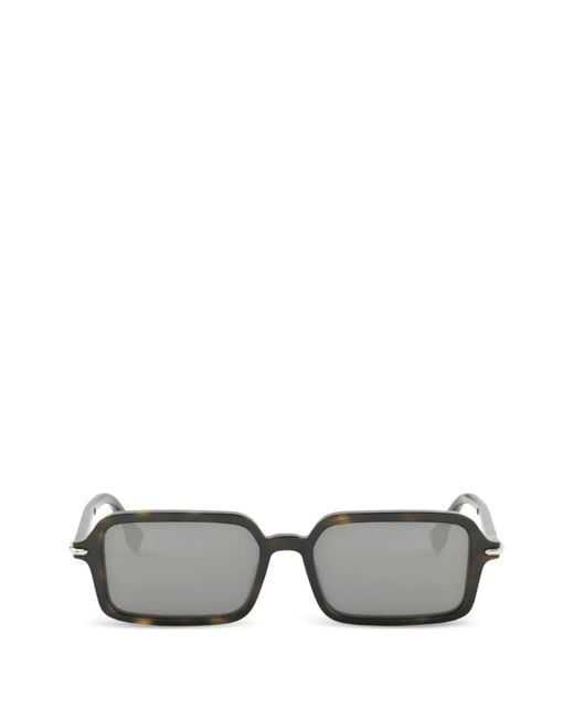Fendi Gray Rectangle-Frame Sunglasses