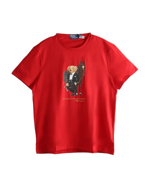 Polo Ralph Lauren Red T-Shirt Polo Bear À Imprimé for men