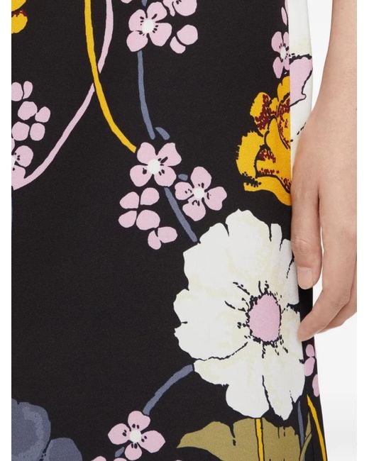 Marni Midi-Jurk Met Bloemenprint in het Black