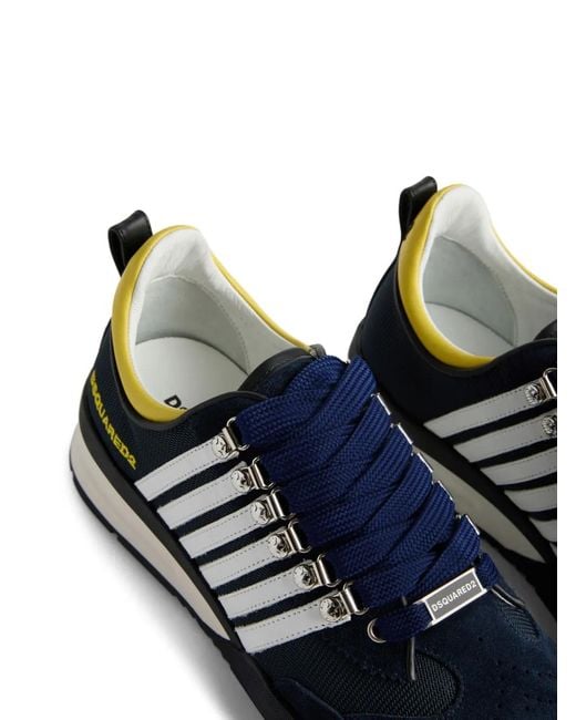 DSquared² Blue Striped Low-Top Sneakers for men