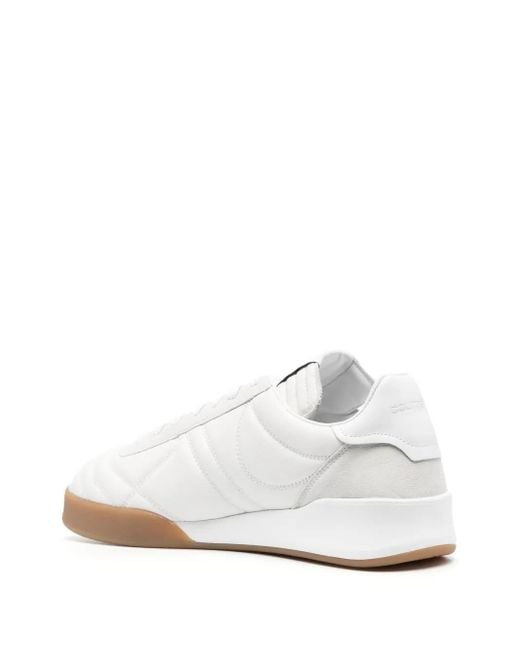Courreges White Panelled Leather Low-Top Sneakers for men
