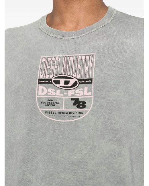 メンズ DIESEL T-just-n17 ダメージ Tシャツ Gray