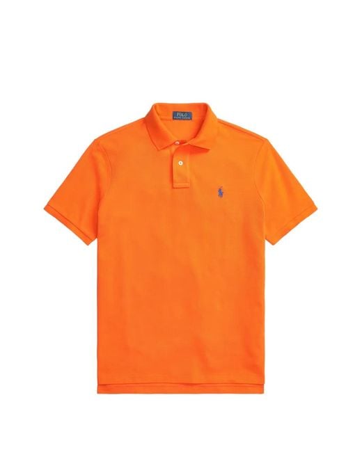 Polo Ralph Lauren Orange Embroidered-Logo Piqué Polo Shirt for men