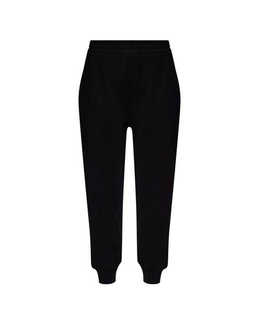 McQueen Black Logo-Embroidered Track Pants