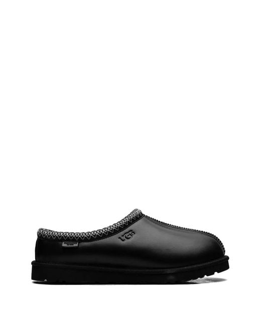 Ugg Black Tasman Leather Regenerate Slippers for men