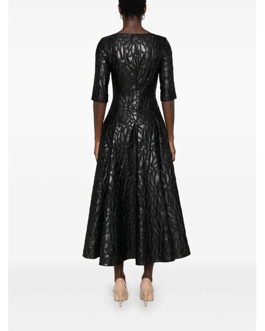 Talbot Runhof Black Bogna5 Midi Dress