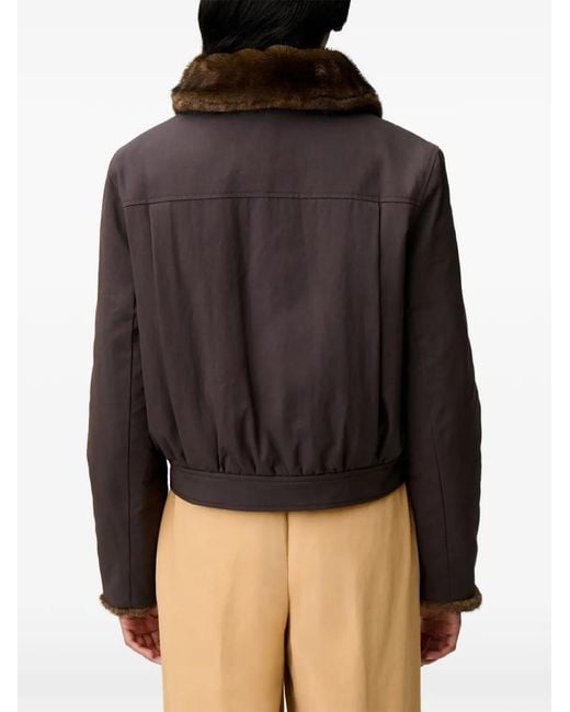 Claudie Pierlot Brown Short Reversible Nylon Parka