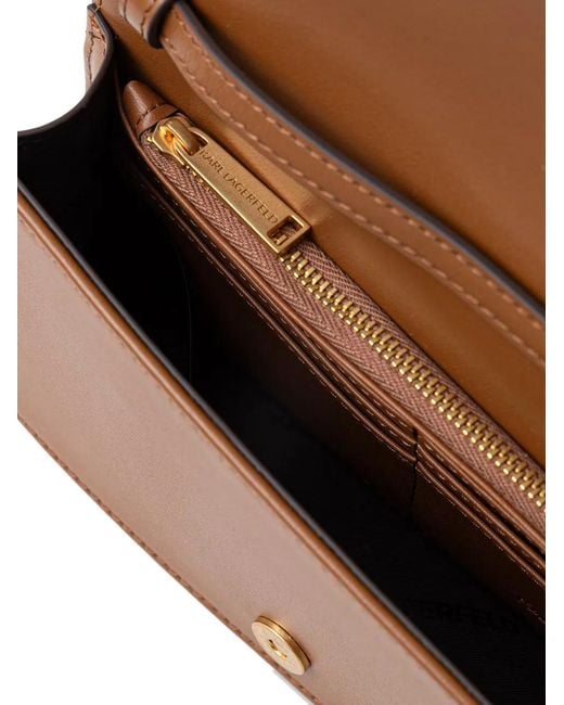 Karl Lagerfeld Natural K/Autograh Logo-Embroidered Woven Cross Body Bag
