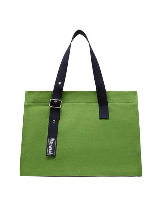 Vilebrequin Green Adjustable-Handle Beach Bag
