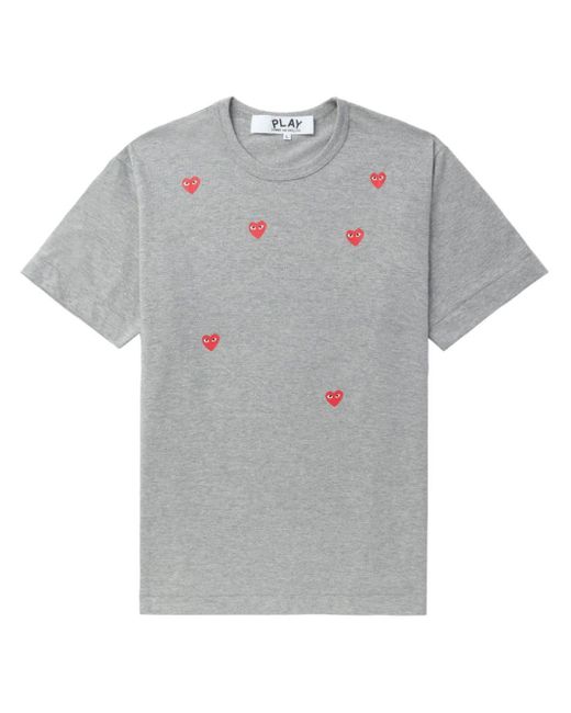 COMME DES GARÇONS PLAY Gray Scattered Hearts Cotton T-shirt for men