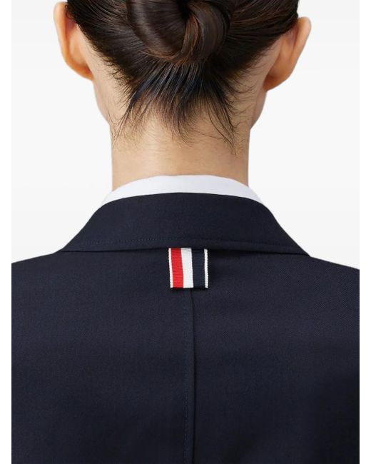 Thom Browne Blue Twill-Button Blazer