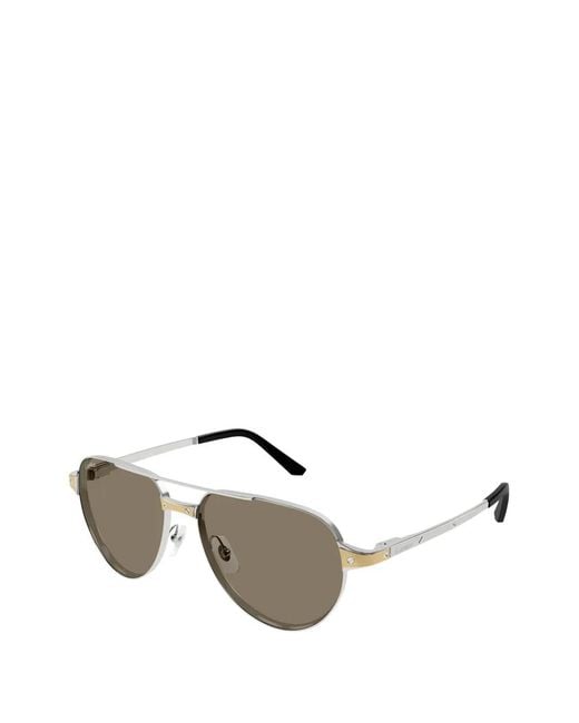 Cartier Metallic Pilot-Frame Sunglasses for men