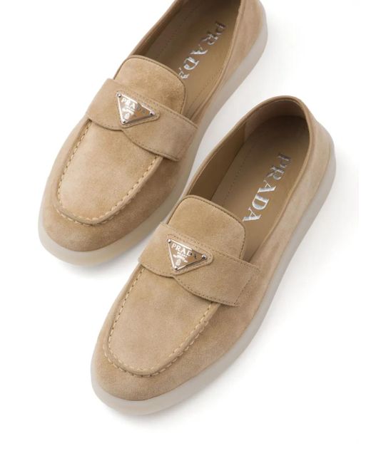 Prada Natural Loafers Saint Tropez Aus Veloursleder