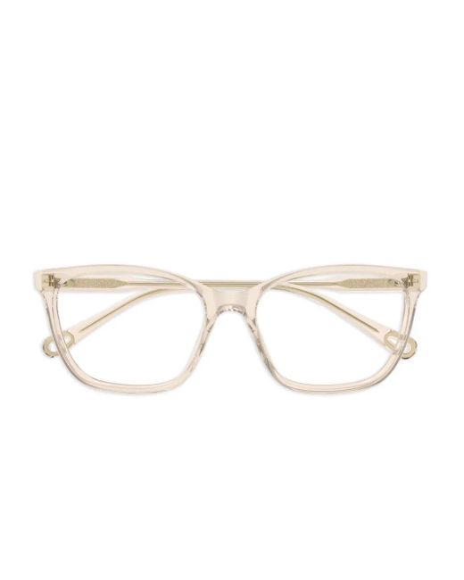 Chloé Natural Brille Mit Eckigem Gestell