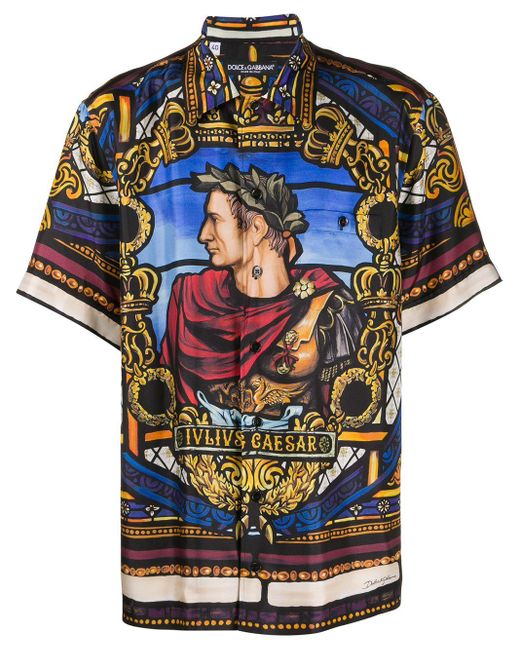 Dolce & Gabbana "Hemd mit "Julius Caesar"-Print in Black für Herren