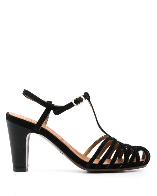 Chie Mihara Black 90Mm High-Heel Caged-Design Sandals