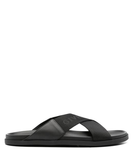 Givenchy Black G Plage Cross Strap Sandal for men