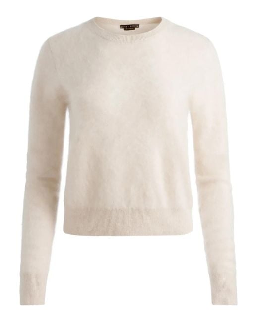 Alice + Olivia White Crew-Neck Sweater
